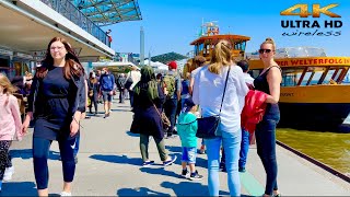 4K HDR Ferry Riding Tour at Hamburg city After Lockdown Elbe River Germany 🇩🇪 2021 [upl. by Boykins]