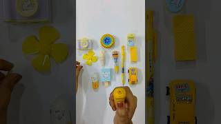 fantastic yellow stationery collection erasers sharpener pen stationery schoolsupplies [upl. by Marek]