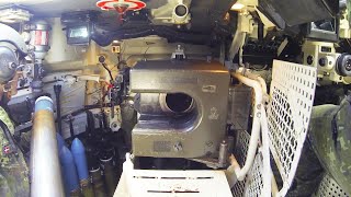 Inside the Leopard 1A5  Tank Gunnery Loading [upl. by Ahsyekat]