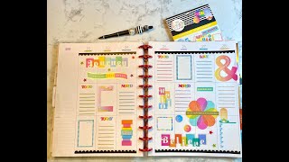 USING THE RETRO PRINT HAPPY PLANNER STICKER BOOK IN MY CATCHALL PLANNER [upl. by Zeeba]