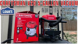 CRAFTSMAN V20 5Gallon Stainless Steel WetDry Vacuum Unboxing amp Review [upl. by Mot]