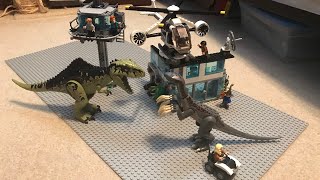 Lego 769492 Giganotosaurus amp Therizinosaurus Attack Jurassic Stop Motion [upl. by Nadda]