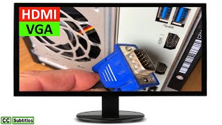 How to connect HDMI PC to a VGA Monitor using 1080P HDMI to VGA Converter [upl. by Durnan]