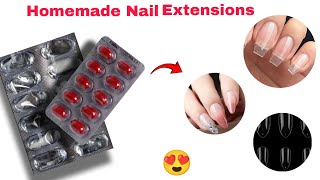 DIY  Nail extension At Home  How To Make Nail extension at Home  Ghar pe Amazing Nail Extensions😍 [upl. by Noiram128]