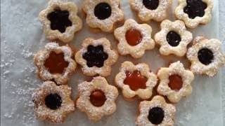 Coconut Linzer Cookies Recipe  شیرینی مربایی [upl. by Latreshia478]