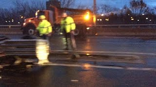 Tractor trailer accident closes part of I91 in Hartford [upl. by Pacheco]