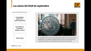 DATA DF  Claves del IPoM de septiembre Economía no crecería este año e inflación seguirá cediendo [upl. by Orimlede]