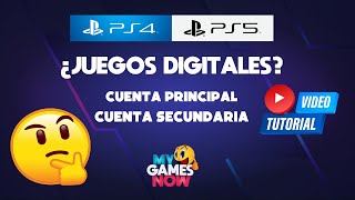 ¿CÓMO FUNCIONAN los JUEGOS DIGITALES en PS4 y PS5 Cuenta PRINCIPAL y SECUNDARIA [upl. by Nihahs]