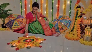 Diwali decoration ideas  backdrop decoration ideas for diwali photoshoot  festival home decor [upl. by Scherle149]