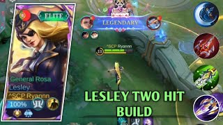 LESLEY TWO HIT BUILD  MOBILE LEGENDS [upl. by Maller181]