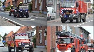 Optocht Brandweerwagens 150 jaar BW Kalmthout  Fire Truck Parade lots of sirens [upl. by Zachar]