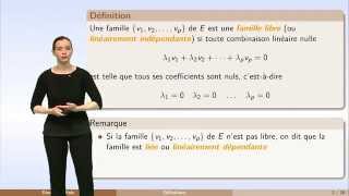 Dimension finie  partie 1  famille libre [upl. by Jason51]