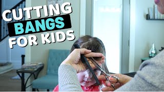 How to Cut Childrens Bangs or Cut Your Own Bangs  Tips on How to Cut Feather and Layer Your Bangs [upl. by Eiramrebma]