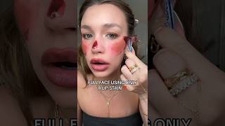 would you use a lip stain as blush 👀 lipstain blushhack makeuphacks makeuptutorial [upl. by Wooldridge316]