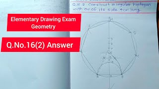 Elementary Drawing Exam Geometry question No  16 2 Answer in English Ashwin3darts [upl. by Navillus]