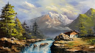 Easy Landscape Painting  Step By Step Painting Tutorial  How to Paint Landscape Scenery Landscape [upl. by Florine435]