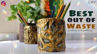 How to make pen holder  homemade pen stand  DIY acrylic [upl. by Garfield]