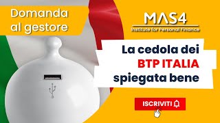 La cedola dei BTP Italia spiegata bene [upl. by Nomor813]