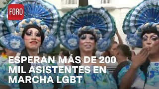 Contingentes se dirigen al Zócalo en Marcha del LGBT 2024 CDMX  Las Noticias [upl. by Leinahtam]