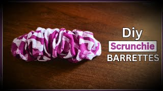 Easy Scrunchie Hair clip for beginnersDiy Scrunchie BarrettesSangsstyle [upl. by Peirsen102]