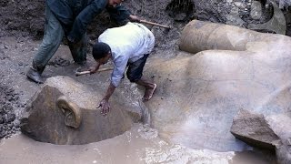 Pharaoh Ramses II statue unearthed in Cairo [upl. by Doowyah]