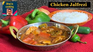 Chicken Jalfrezi recipe  recipe in Hindi with English subtitles  Bhai is cooking [upl. by Iand]