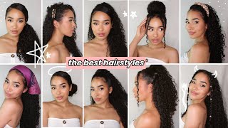 10 EASY HairStyles for Curly Hair  SUMMER 2020 ✨ [upl. by Lucian]