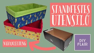 Standfestes Utensilo nähen  Stabiles Utensilo nach Maß  einfach  Aufbewahrung Box  Organizer [upl. by Araccat729]