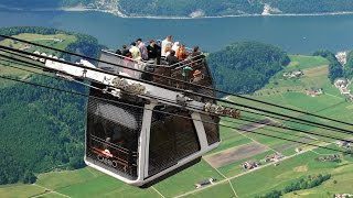 Ride on the Stanserhorn Cabrio Tram at Lake Lucerne [upl. by Oscar]