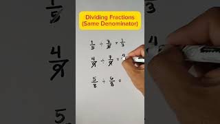 Dividing Similar Fractions shorts maths dividingfractions divisiontricks division [upl. by Llennoj]