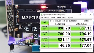 Will M2 PCIe 30 SSDs slow down on M2 PCIe X1 Adapter  M2 PCIe X1 Speed Testing [upl. by Zebada663]