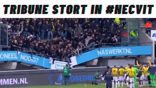 NEC VITESSE UITVAK STORT IN  Tribune de Goffert bezwijkt onder feestende fans [upl. by Aivull634]