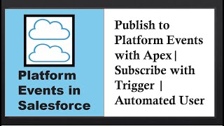 Platform Event in Salesforce Publish Platform event with ApexSubscribe with TriggerAutomated User [upl. by Romina]