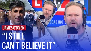 Rishi Sunak leaving DDay commemorations is indefensible  James OBrien on LBC [upl. by Drofdeb]