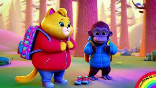 Camping Adventures with Chubby Cat amp Gorilla  Fun Kids Song [upl. by Oab24]