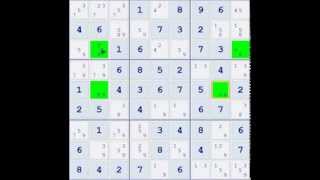 Sudoku Demonstration  Skyscraper Technique Example 02 [upl. by Shelba]