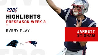 Every Jarrett Stidham Play vs Panthers  NFL 2019 Highlights [upl. by Charmian]