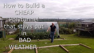 Alans Allotment 43 How to Cheap £90 Polytunnel build done RIGHT Single handed total £145 [upl. by Llerol279]