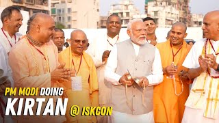 PM Modi Doing Kirtan with ISKCON Devotees  Panvel [upl. by Nnaeirual]