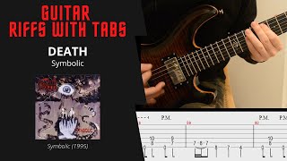 Death  Symbolic  Guitar riffs with tabs  cover  lesson [upl. by Jerrylee]