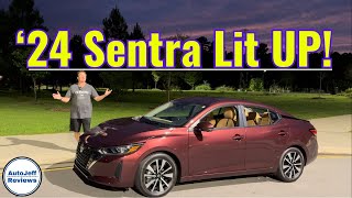 2024 Nissan Sentra at Night  Buttons Controls Lights Secrets more [upl. by Jocelin]