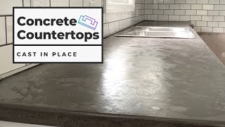 How to Form and Pour DIY CONCRETE COUNTERTOPS in Place [upl. by Iclek569]