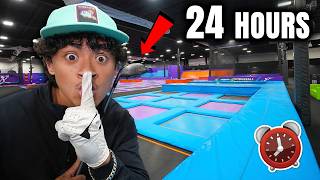 24 HOUR OVERNIGHT CHALLENGE in TRAMPOLINE PARK MINI GOLF [upl. by Locklin]