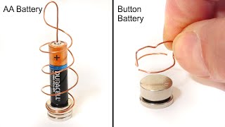 DIY Button Battery Homopolar Motor  Science Experiment [upl. by Araiek]