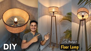 Make a Floor Lamp at Home  Low Budget DIY [upl. by Nyleuqaj514]