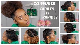 COIFFURES RAPIDES ET FACILES  CHEVEUX CRÉPUS BOUCLÉS FRISÉS [upl. by Lynd565]