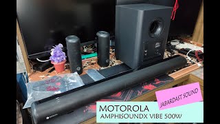 quotMotorola AmphisoundX VIBE 500W 51 Dolby Audio Home Theatre Unboxing Sound Test and Reviewquot [upl. by Satsoc]