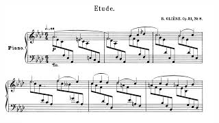 Reinhold Glière Etude op 31 No 8 in A flat major from quot12 Pièces enfantinesquot with score [upl. by Berenice939]