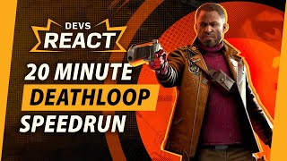 Deathloop Developers React to 20 Minute Speedrun Arkane Studios [upl. by Nevaeh887]