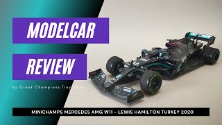 REVIEW Minichamps 118 Diecast Mercedes AMG W11 F1 modelcar Lewis Hamilton Turkish GP winner 2020 [upl. by Annanhoj]